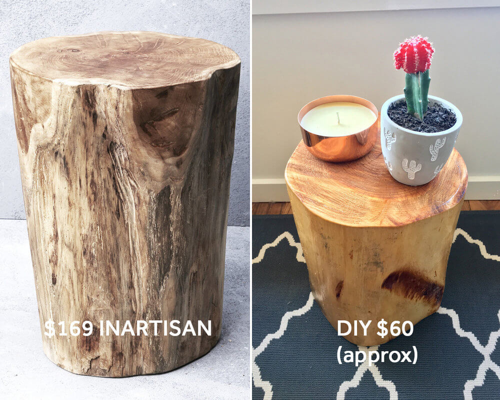 Trend alert! DIY tree stump stools - Homely