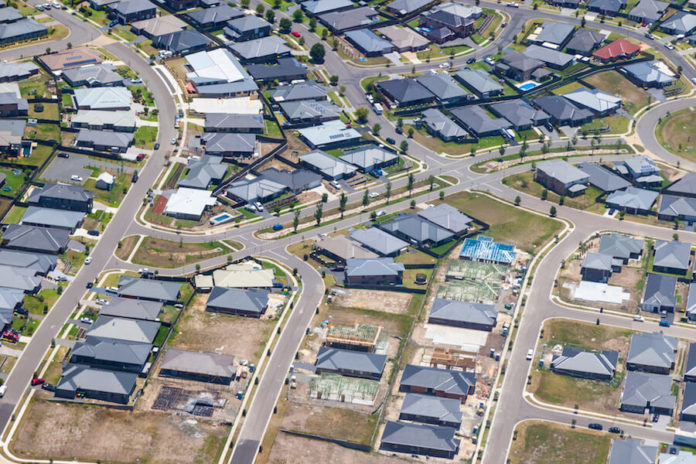 finding land to build on housing development aerial view