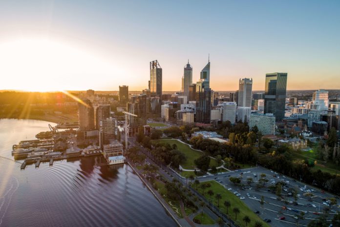 Brisbane skylline at sunrise