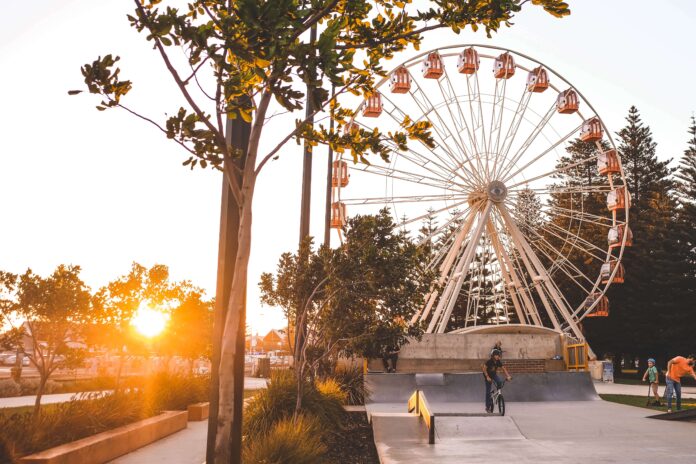 Ferris Wheel in Fremantle at Sunset